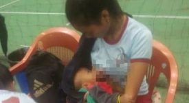 pallavolista-chiede-il-cambio-e-allatta-il-bimbo-in-panchina:-lo-scatto-fa-il-giro-del-mondo