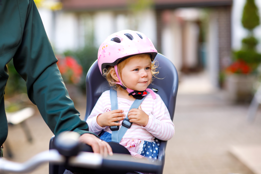 bicicletta con seggiolino davanti